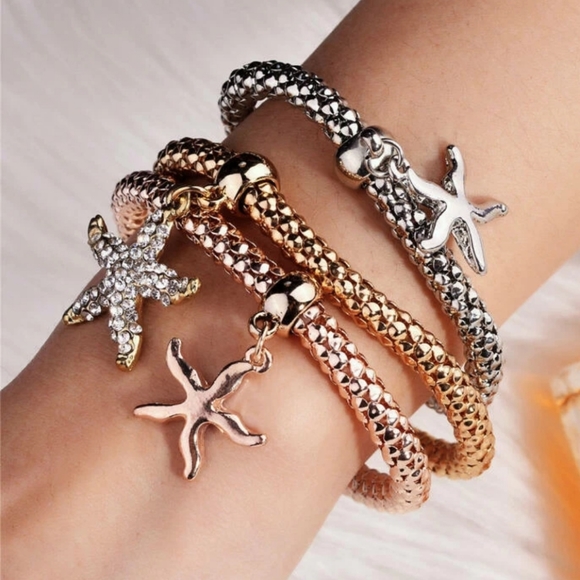 Mermaid Jewelry - Starfish Bracelet Set